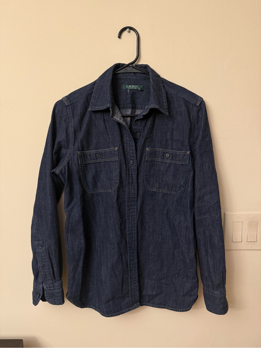 Ralph Lauren Dark Indigo Denim Shirt with Green Label